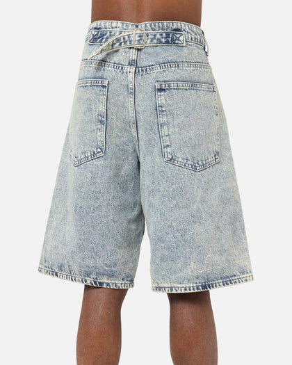 XXIII Diamond Buckle Back Jorts Blue Stonewash