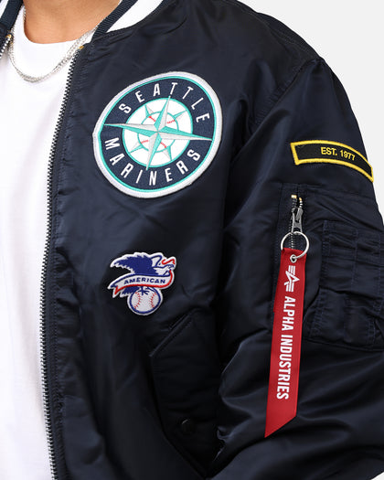 New Era X Alpha Series X MLB Seattle Mariners MA-1 Bomber Jacket Navy
