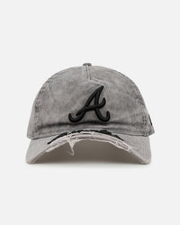 New Era Atlanta Braves 'Cutoff Visor' 9FORTY Snapback Washed Black