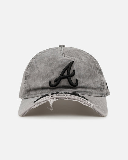 New Era Atlanta Braves 'Cutoff Visor' 9FORTY Snapback Washed Black