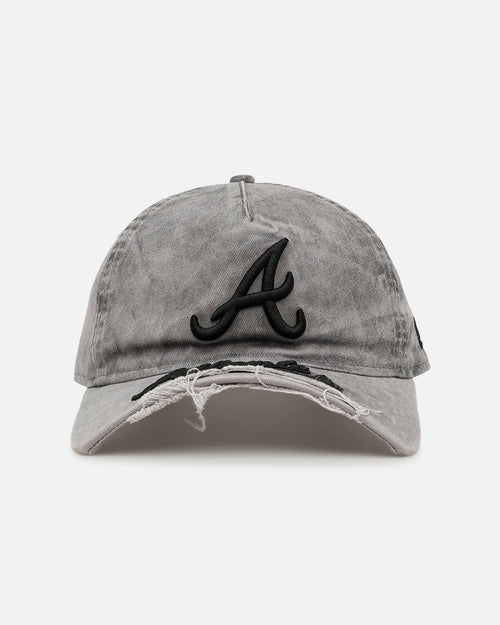 New Era Atlanta Braves 'Cutoff Visor' 9FORTY Snapback Washed Black