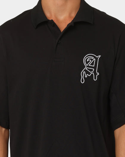 The Anti Order Military Oversized Polo Shirt Black/White
