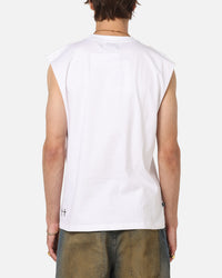 Saint Morta Scription Oversized Muscle T-Shirt White