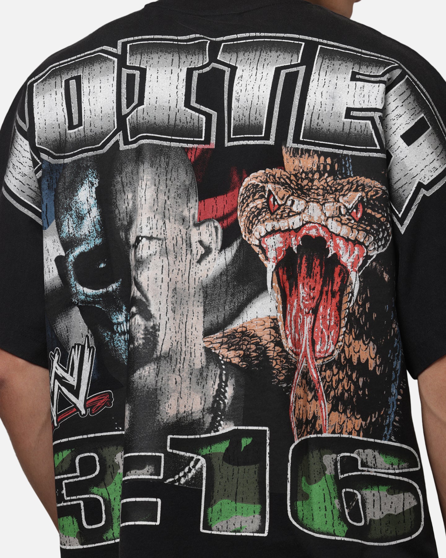 stone cold＆warrior Loiter X WWE Stone Cold Vintage T-Shirt Vintage Black | Culture