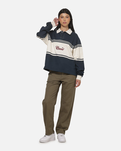Carre Varsity Long Sleeve Polo Shirt Vintage Navy
