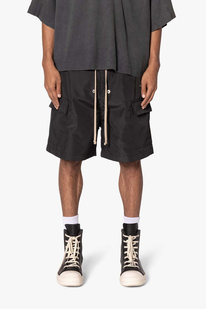 MNML Rave Double Cargo Shorts Black