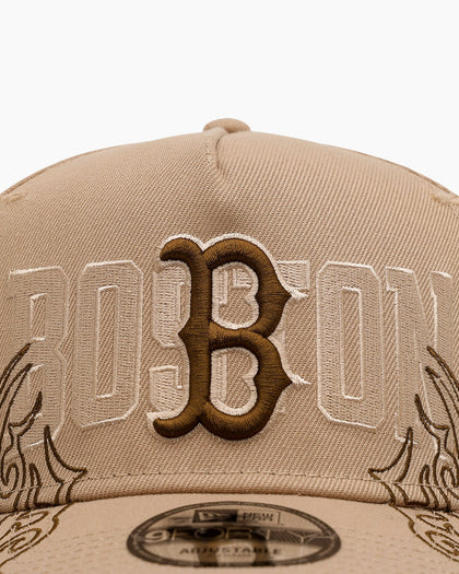New Era Boston Red Sox 'Tribal' 9FORTY A-Frame Snapback Camel