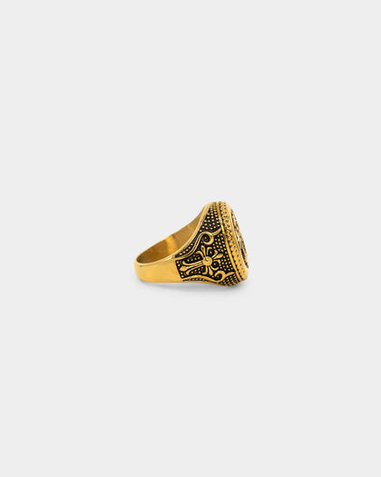 NXS Heirloom Cross Ring Gold