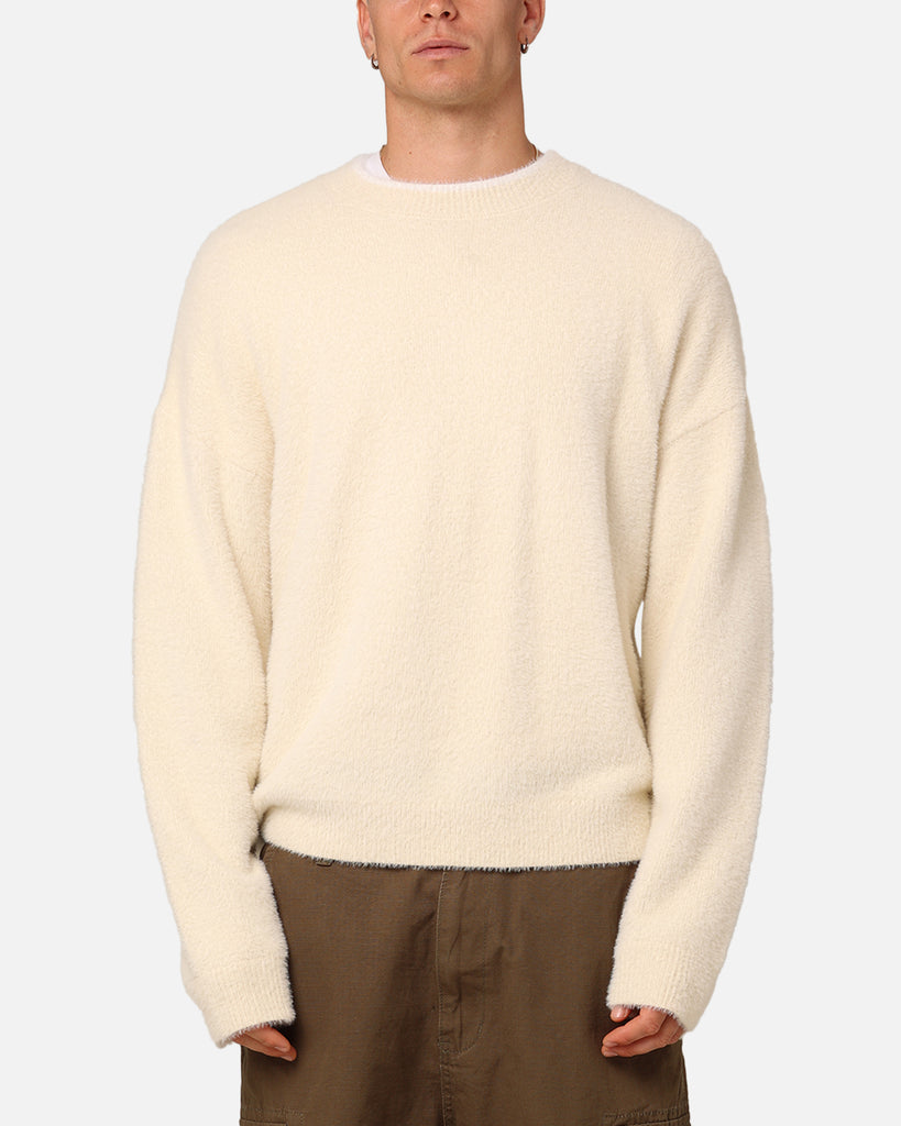 XXIII Crew Neck Fluffy Sweater Cream/White | Culture Kings US