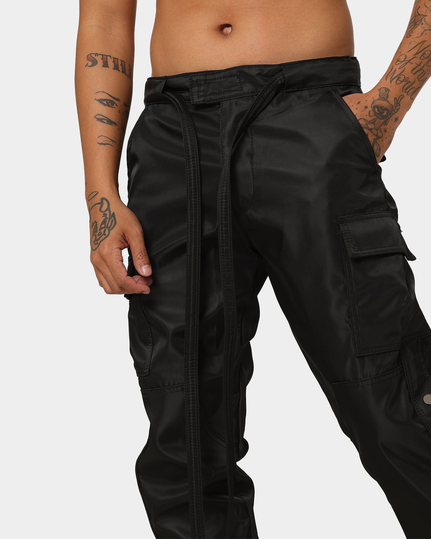 MNML Straight Snap Zipper II Cargo Pants Black | Culture Kings US