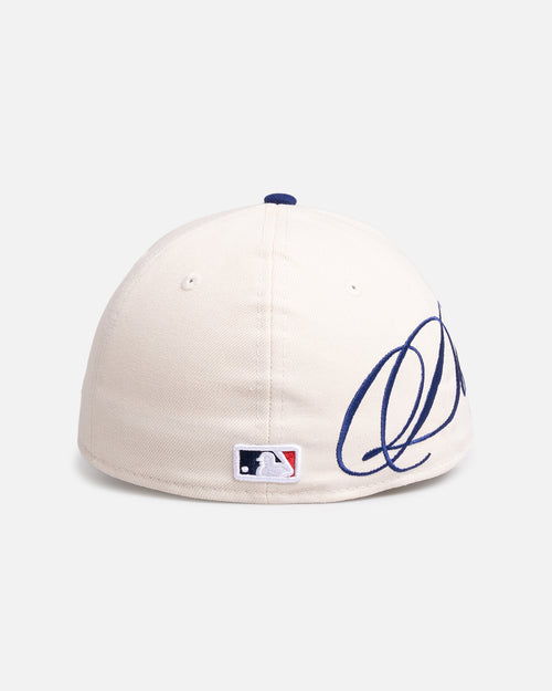 New Era Los Angeles Dodgers 'MLB Side Script 59FIFTY Fitted Light Beige