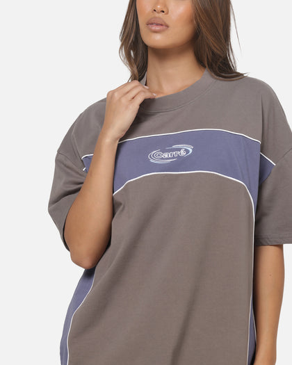 Carre Athletic Panel Crew T-Shirt Washed Charcoal