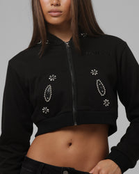 Loiter Women's Rodeo Cropped Zip Hoodie Black
