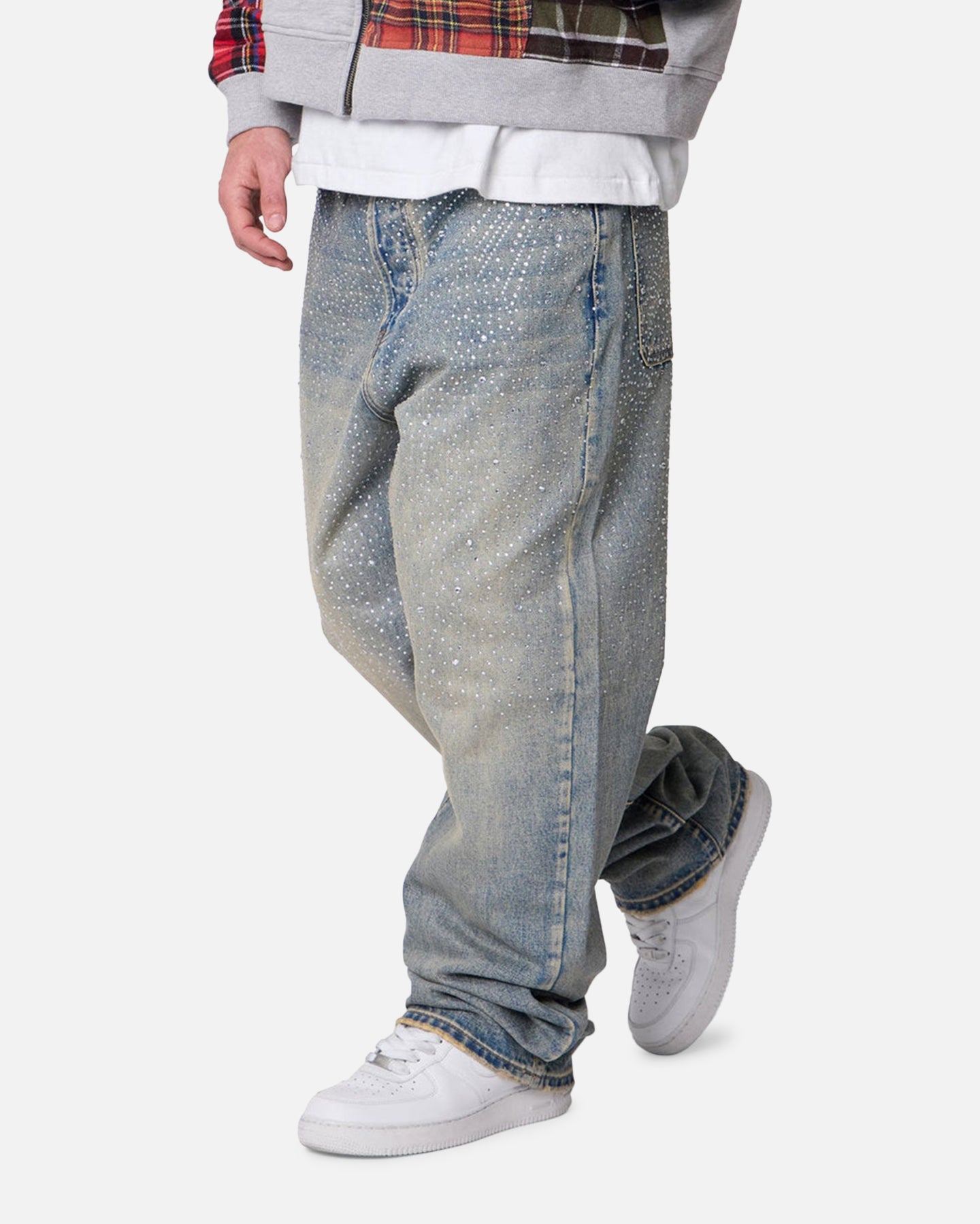 MNML Ultra Baggy Gem Denim Jeans Blue | Culture Kings US