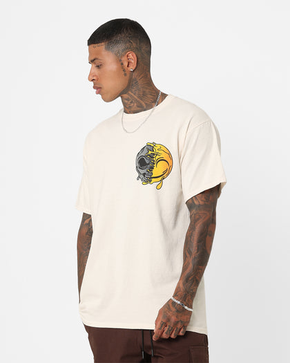 Goat Crew Smiley Skull Vintage T-Shirt Off White