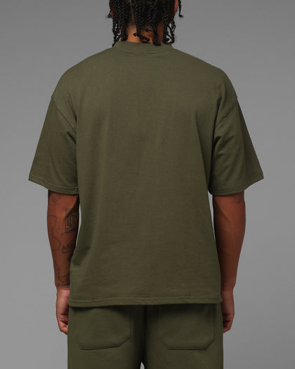 Loiter Hybrid Premium T-Shirt Olive/Pink