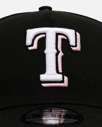 New Era Texas Rangers 'Black And Pink' 9FORTY A-Frame Snapback Black/Pink