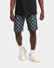 XXIII Checker Board Denim Shorts Blue