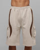 Loiter Hybrid Tek Cargo Shorts Stone
