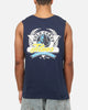 Bleacher Athletic Gold Coast Titans NRL Adult Muscle T-Shirt Navy