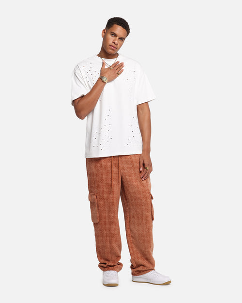 XXIII Boucle Tweed Cargo Pants Rust