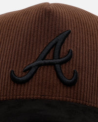 47 Brand Atlanta Braves 'Barren' Offside DT Corduroy Snapback Brown/Black