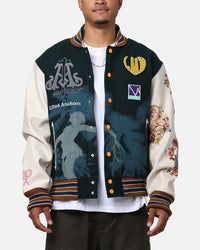 Lifted Anchors "Kournikova" Varsity Tennis Jacket Deep Green