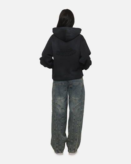 73Studio Marvel Spider-Man Battle Torn Zip Hoodie Washed Black