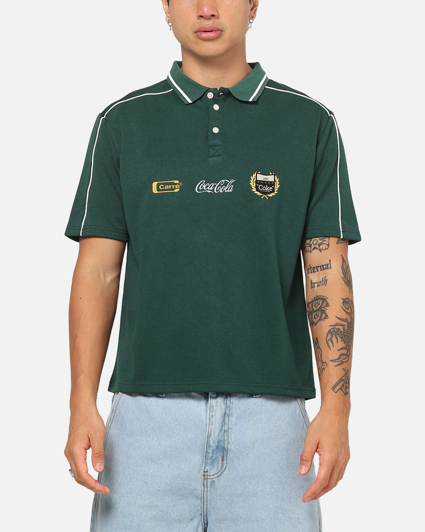 Carre Carré X Coca Cola Club Crest Polo Shirt Dark Green | Culture