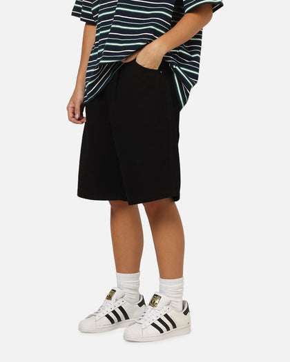 Carre Drill Pleated Jorts Black