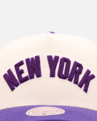 Mitchell & Ness New York Yankees 'Chainstitch Wordmark' Pro Pinch Snapback Purple