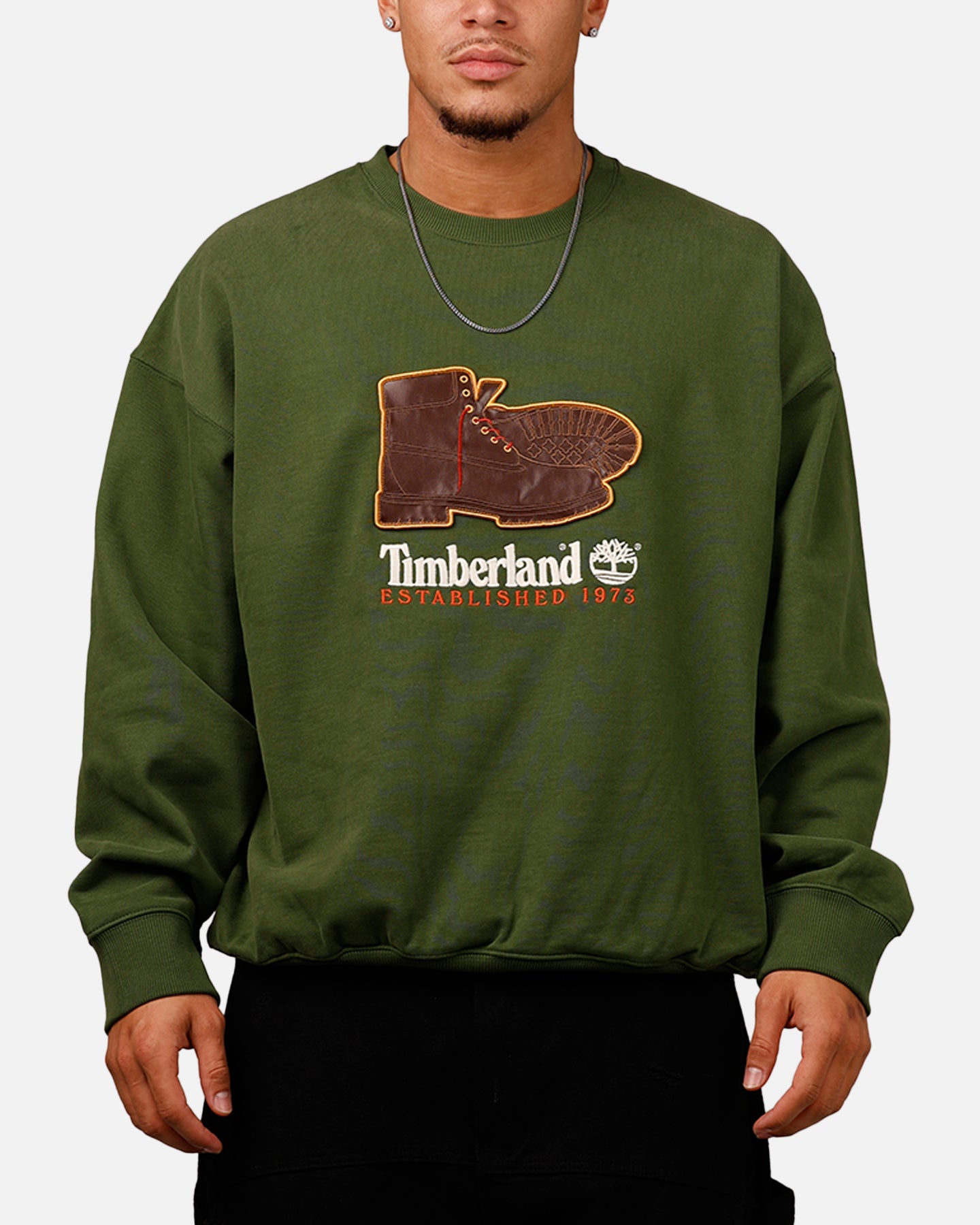 スウェット Timberland Crewneck Timberland Badge Crewneck Forest Green | Culture Kings US