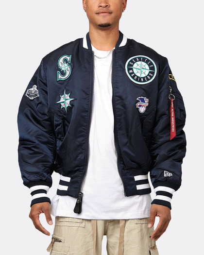 New Era X Alpha Series X MLB Seattle Mariners MA-1 Bomber Jacket Navy
