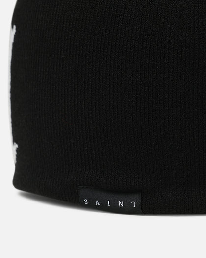 Saint Morta Monogram Fold Beanie Black