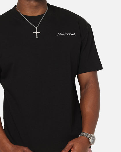 Saint Morta Scription Boxy T-Shirt Black