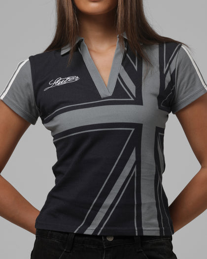 Loiter Women's Empire Polo T-Shirt Black