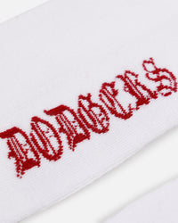 Pro Compression Los Angeles Dodgers Gothic Script Crew Sock White