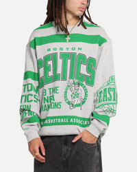 Mitchell & Ness Boston Celtics Letterform Crewneck Grey Marle/Official Team Color