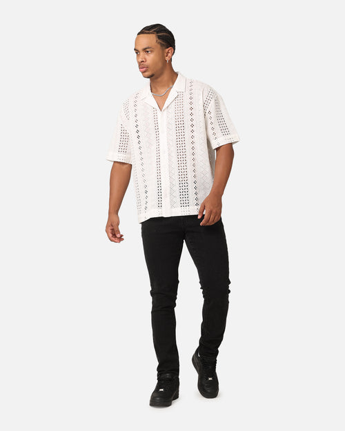 Saint Morta Crochet Button Up Shirt Off White