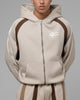 Loiter Hybrid Tek Zip Hoodie Stone