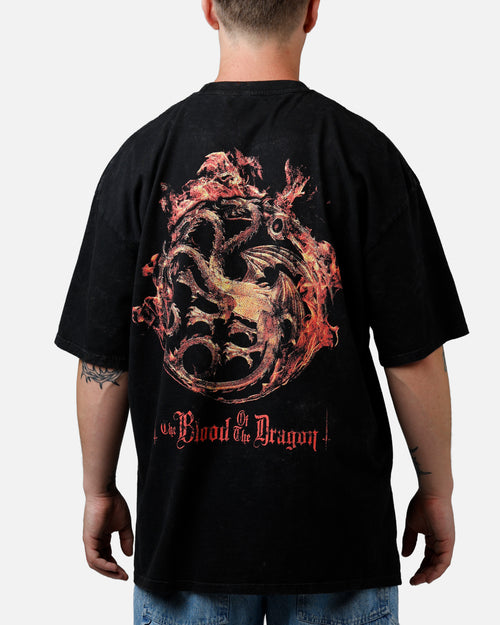 73Studio X House Of The Dragon Caraxes T-Shirt Black Acidwash