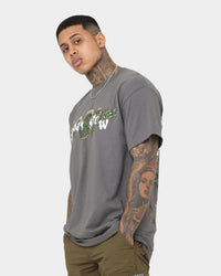 Goat Crew Sleeping Dragons T-Shirt Charcoal