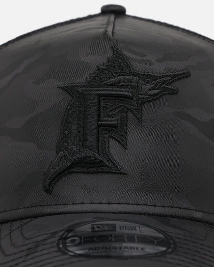 New Era Florida Marlins 'Camo' 9FORTY A-Frame Trucker Snapback Black