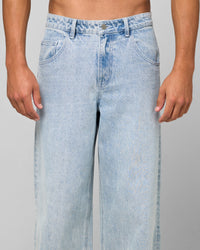 Ed Hardy Wide Leg Skull Jeans Light Blue