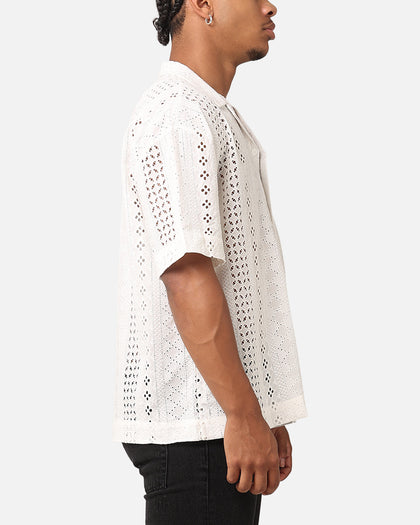 Saint Morta Crochet Button Up Shirt Off White