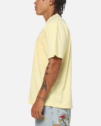 Ed Hardy Double Dragon Applique T-Shirt Butter Yellow