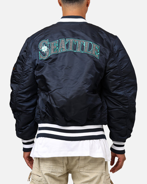 New Era X Alpha Series X MLB Seattle Mariners MA-1 Bomber Jacket Navy