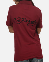 Ed Hardy Euro Polo Shirt Plum