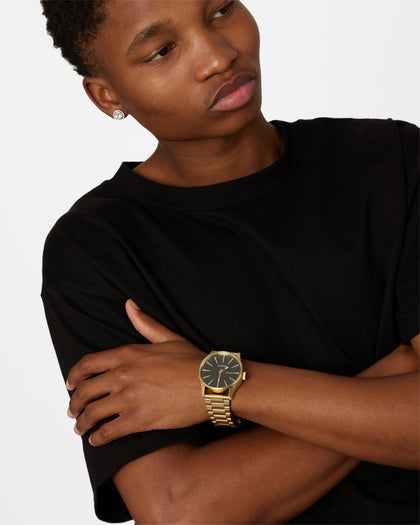 Nixon Sentry Stainless Steel Watch Yellow Gold/Black