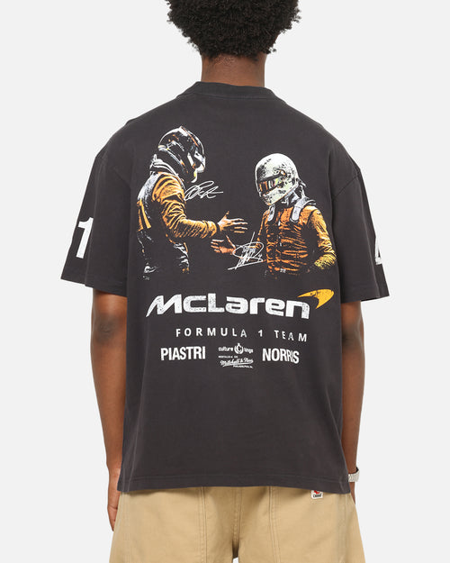 Mitchell & Ness X Mclaren Piastri And Norris Team Mates T-Shirt Washed Black